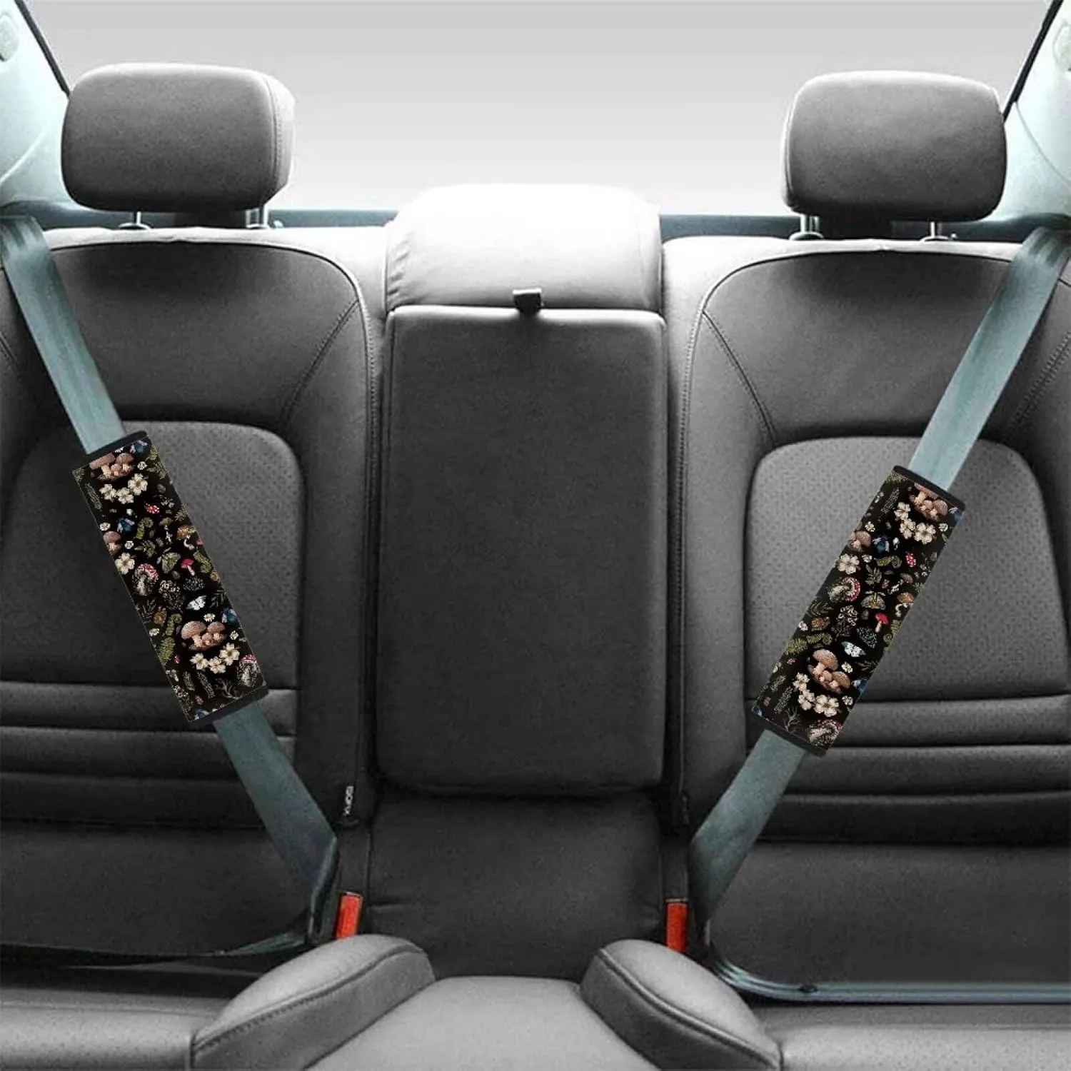 Dolyues Mushroom Car Seatbelt Pads for Adults Car Accessories Seat Belt Covers for Cars/Handbags/Camera Soft Comfort 2 Pack Set Seat Belt Cushion