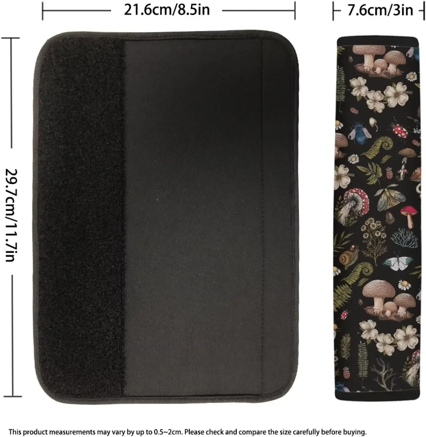 Dolyues Mushroom Car Seatbelt Pads for Adults Car Accessories Seat Belt Covers for Cars/Handbags/Camera Soft Comfort 2 Pack Set Seat Belt Cushion