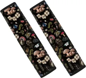 Dolyues Mushroom Car Seatbelt Pads for Adults Car Accessories Seat Belt Covers for Cars/Handbags/Camera Soft Comfort 2 Pack Set Seat Belt Cushion