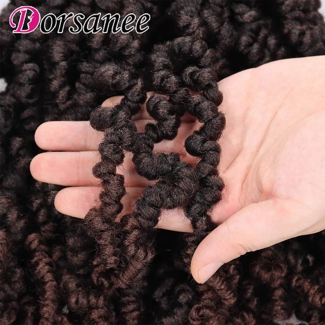 Dorsanee Pre-twisted Spring Twist Crochet Hair 8 Inch 4 Packs Short Curly Crochet Hair Pre Looped Crochet Braids Mini Passion Twists Fluffy Twist Synthetic Hair Extensions (8 Inch,T33#)