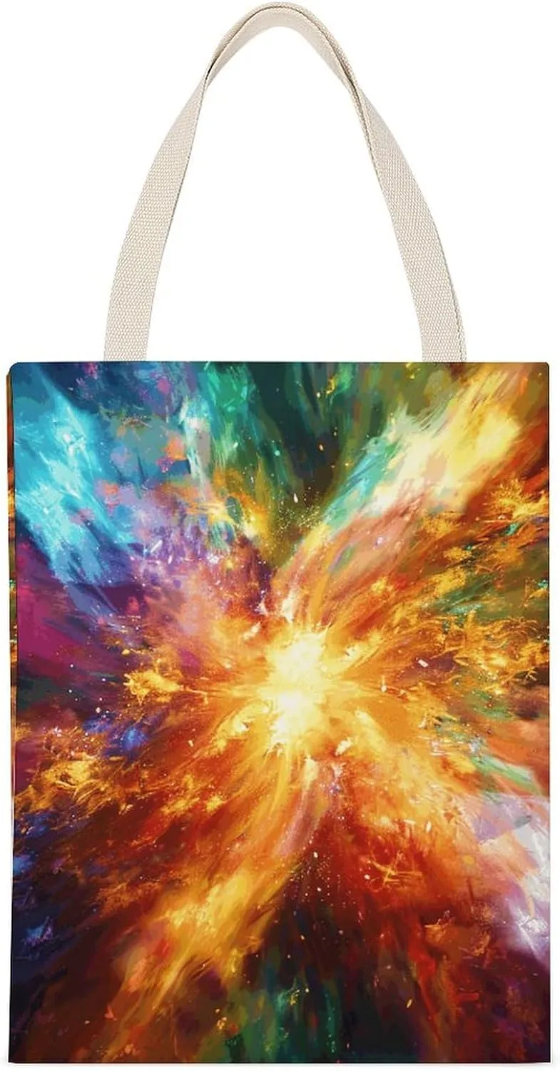 Double-sided Printed Tote Bag,Explosion Abstract Style Print Non-woven Canvas Tote Bag,fashionable Large-capacity Canvas Bag