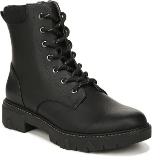 Dr. Scholl's Womens Headstart Combat Boot Black Synthetic 6 M