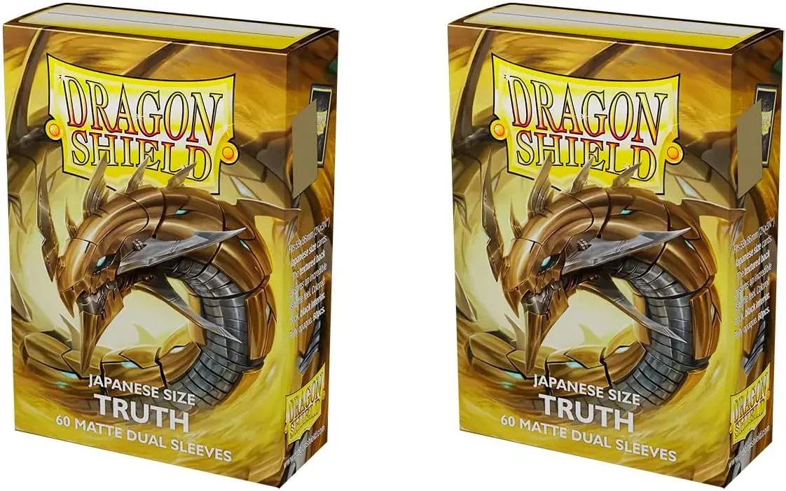 Dragon Shield Bundle: 2 Packs of 60 Count Japanese Size Mini Dual Matte Card Sleeves - (Matte Truth)