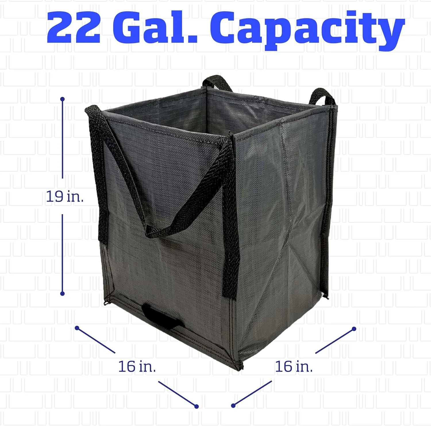 DURASACK Heavy Duty Storage Tote Bag 22-Gallon Rugged Woven Polypropylene Moving Bag, Reusable Self-Standing Design, Holds up to 500 Pounds, Single, Gray