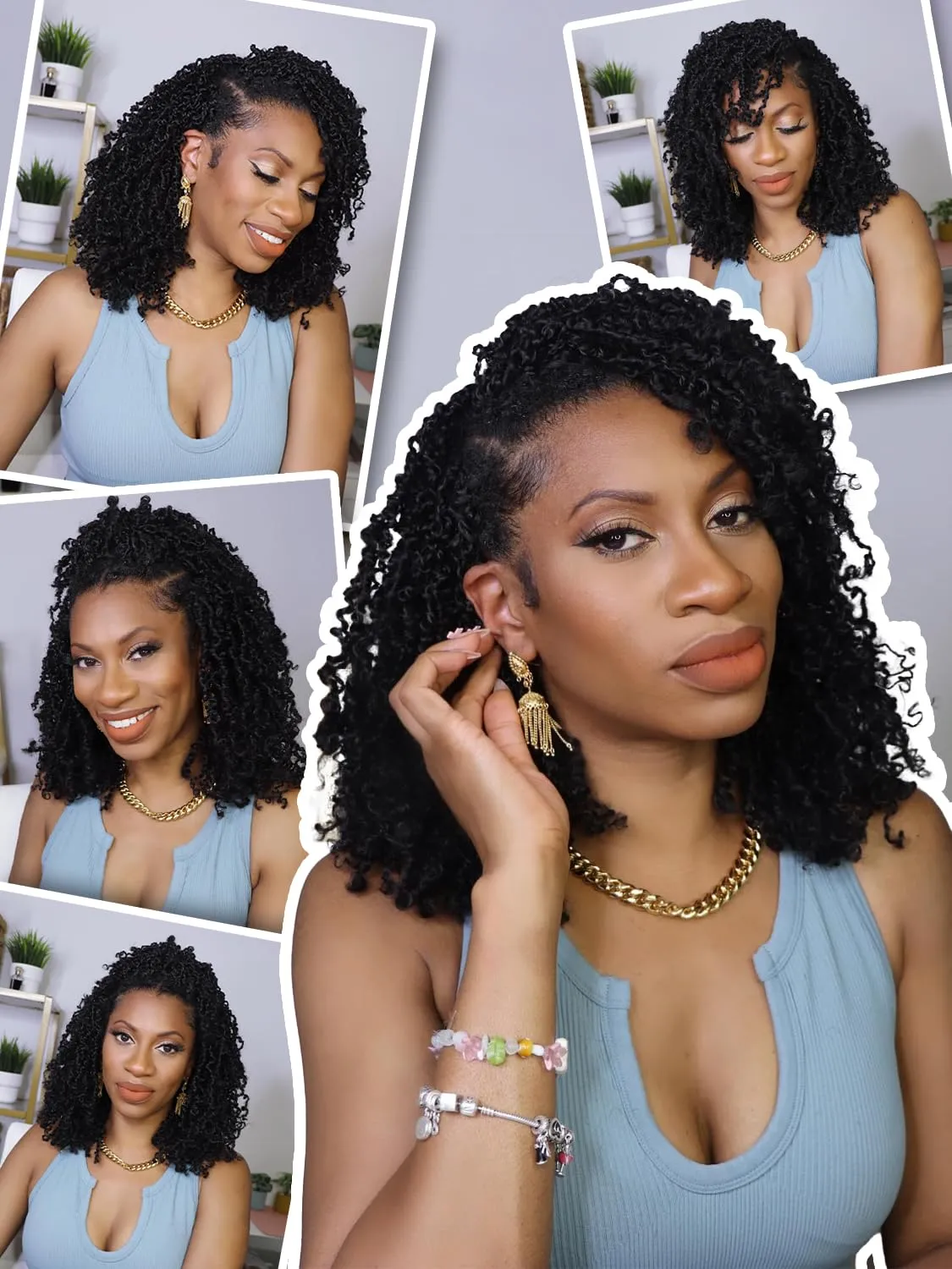 Eacia Yanky Twist Crochet Hair Spring Mini Twist 10 Inch Bohemian Passion Twist Pre Looped Crochet Braids Synthetic Hair Extensions 350