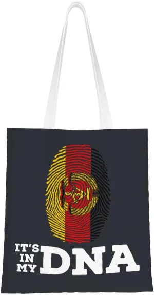 East Germany It's in My DNA Tote Bag for Women Canvas Shopping Bags Reusable Large Capacity Casual Shoulder Handbags Grocery Bags DIY Gift Bags