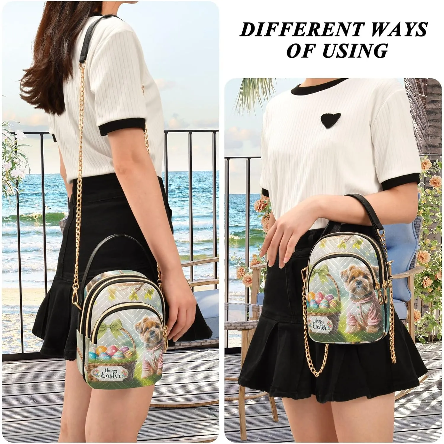 Easter Spring Quilted Purses for Women Trendy Phone Holder Purse Crossbody