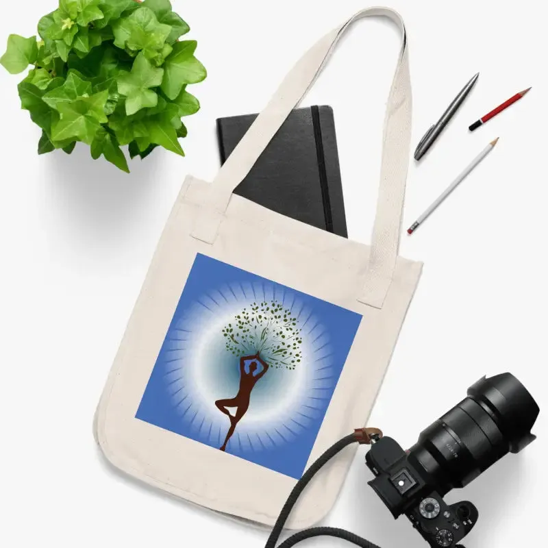 Eco Chic Canvas Tote Bag for Woman Yoga Tree Lovers