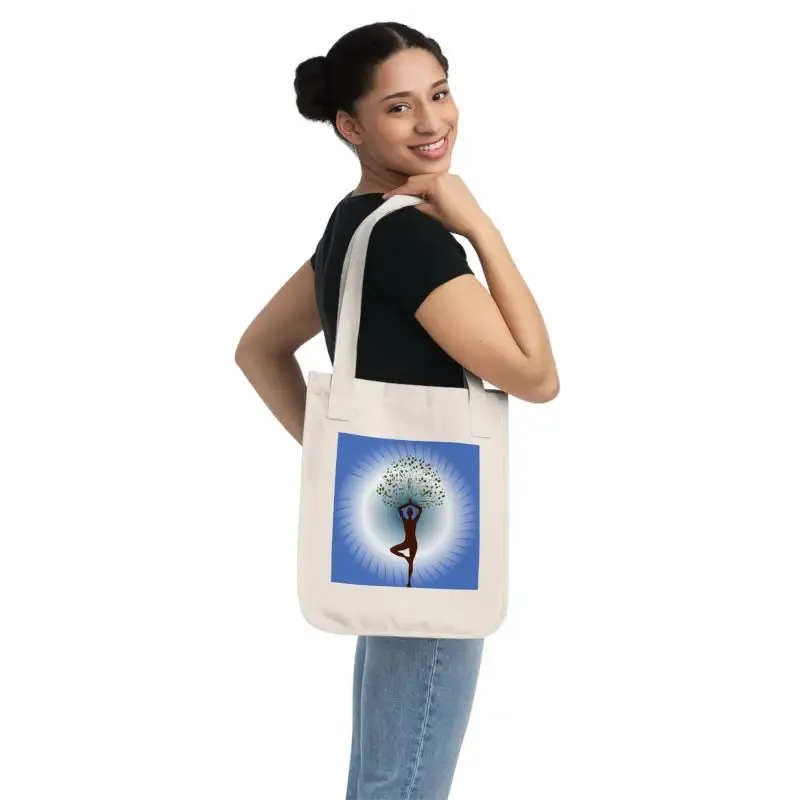Eco Chic Canvas Tote Bag for Woman Yoga Tree Lovers