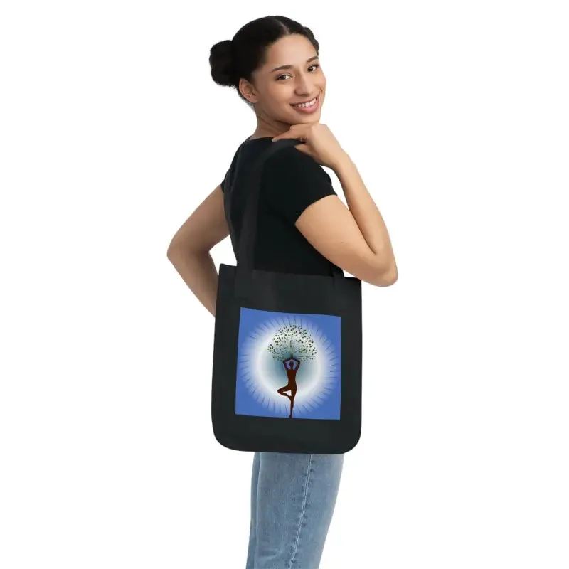 Eco Chic Canvas Tote Bag for Woman Yoga Tree Lovers