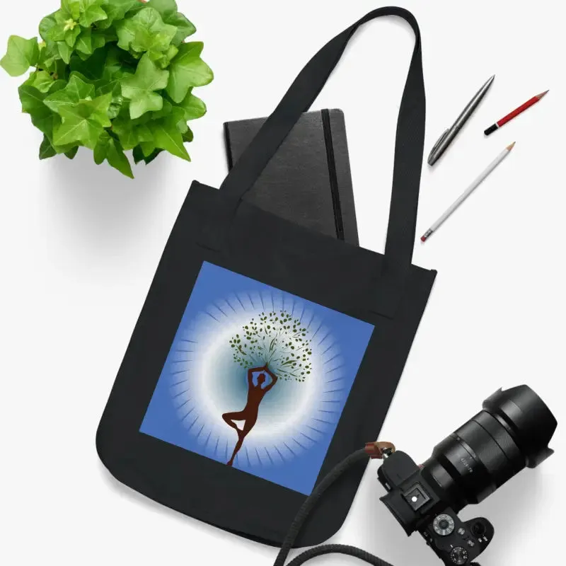 Eco Chic Canvas Tote Bag for Woman Yoga Tree Lovers
