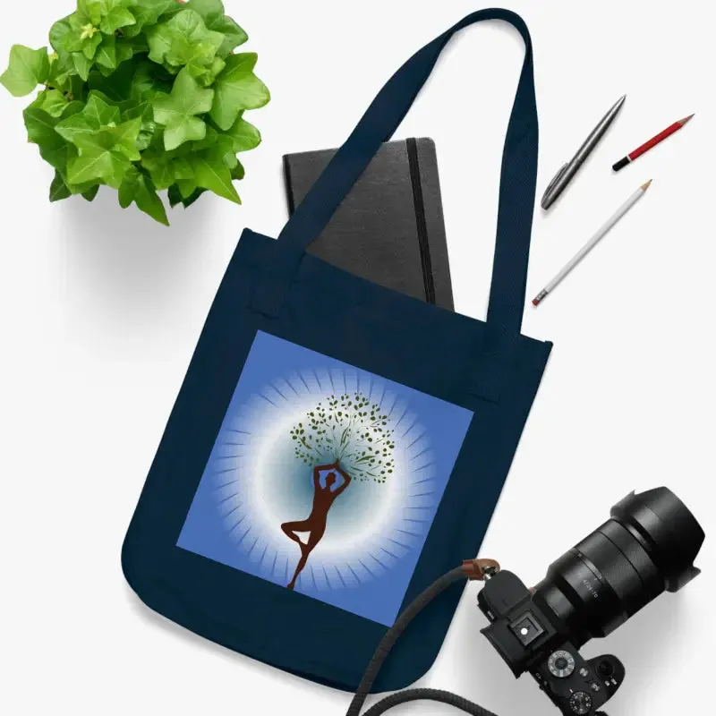Eco Chic Canvas Tote Bag for Woman Yoga Tree Lovers