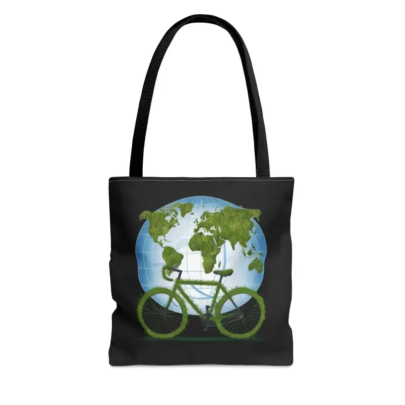 Eco Chic Green Aop Tote with Black Cotton Handles