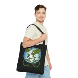 Eco Chic Green Aop Tote with Black Cotton Handles