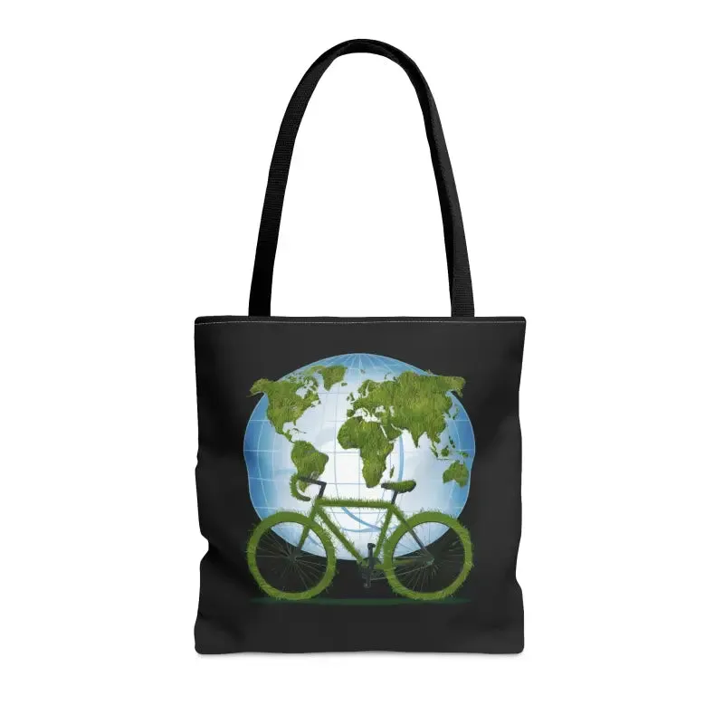 Eco Chic Green Aop Tote with Black Cotton Handles