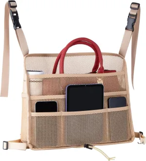 Eing Car Seat Back Organizer - Large Capacity Storage for Purses, Handbags & Kids' Items - Beige