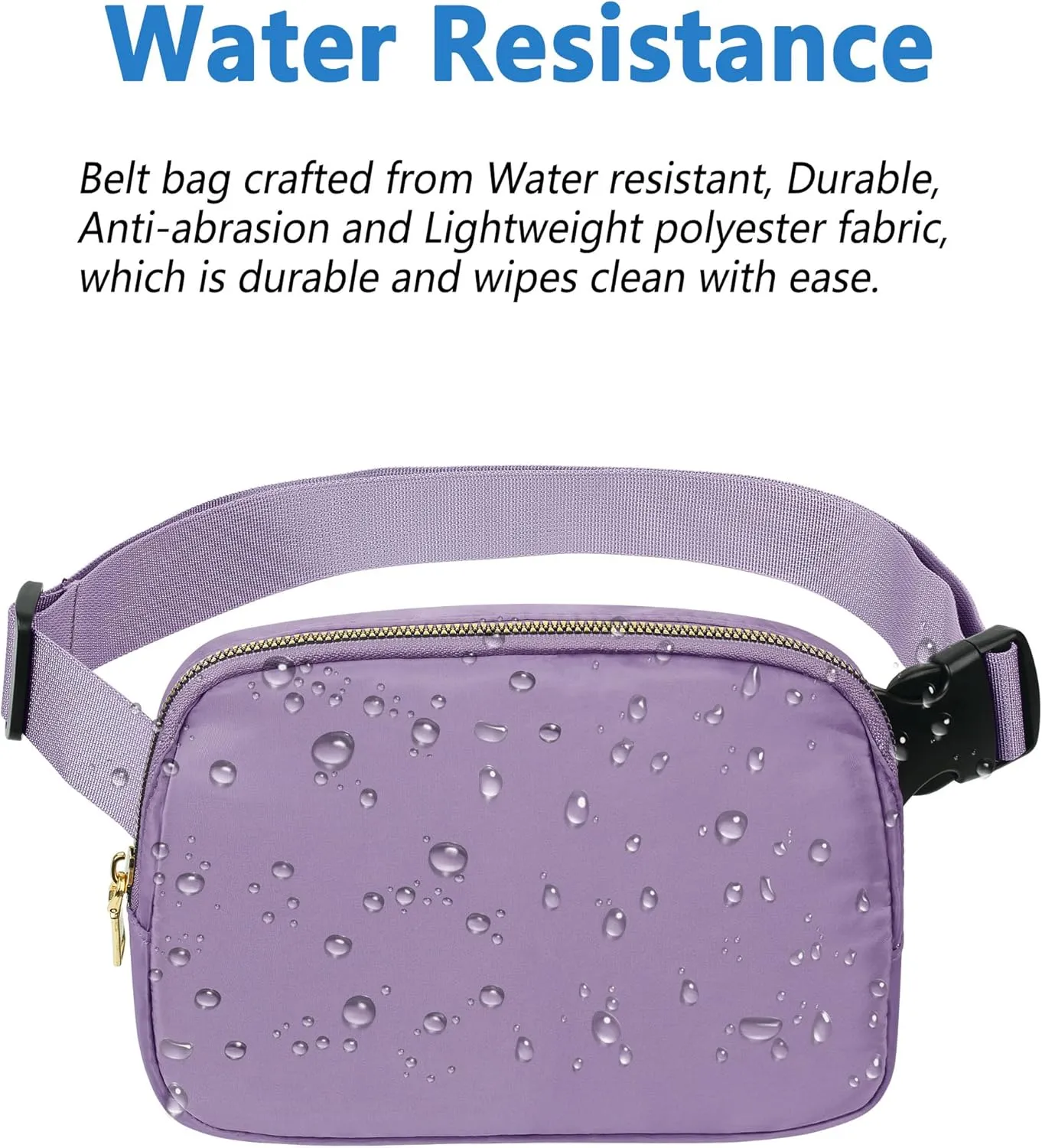 Everywhere Belt Bag for Women Men, Fashion Mini Waist Pack Lightweight Crossbody Bags with Adjustable Strap, Small Fanny Packs for Run, Travel, Outdoor Cycling, Shopping (Light Purple)