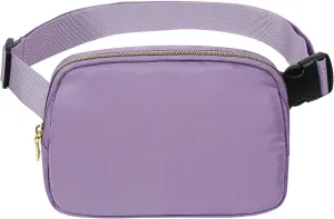 Everywhere Belt Bag for Women Men, Fashion Mini Waist Pack Lightweight Crossbody Bags with Adjustable Strap, Small Fanny Packs for Run, Travel, Outdoor Cycling, Shopping (Light Purple)