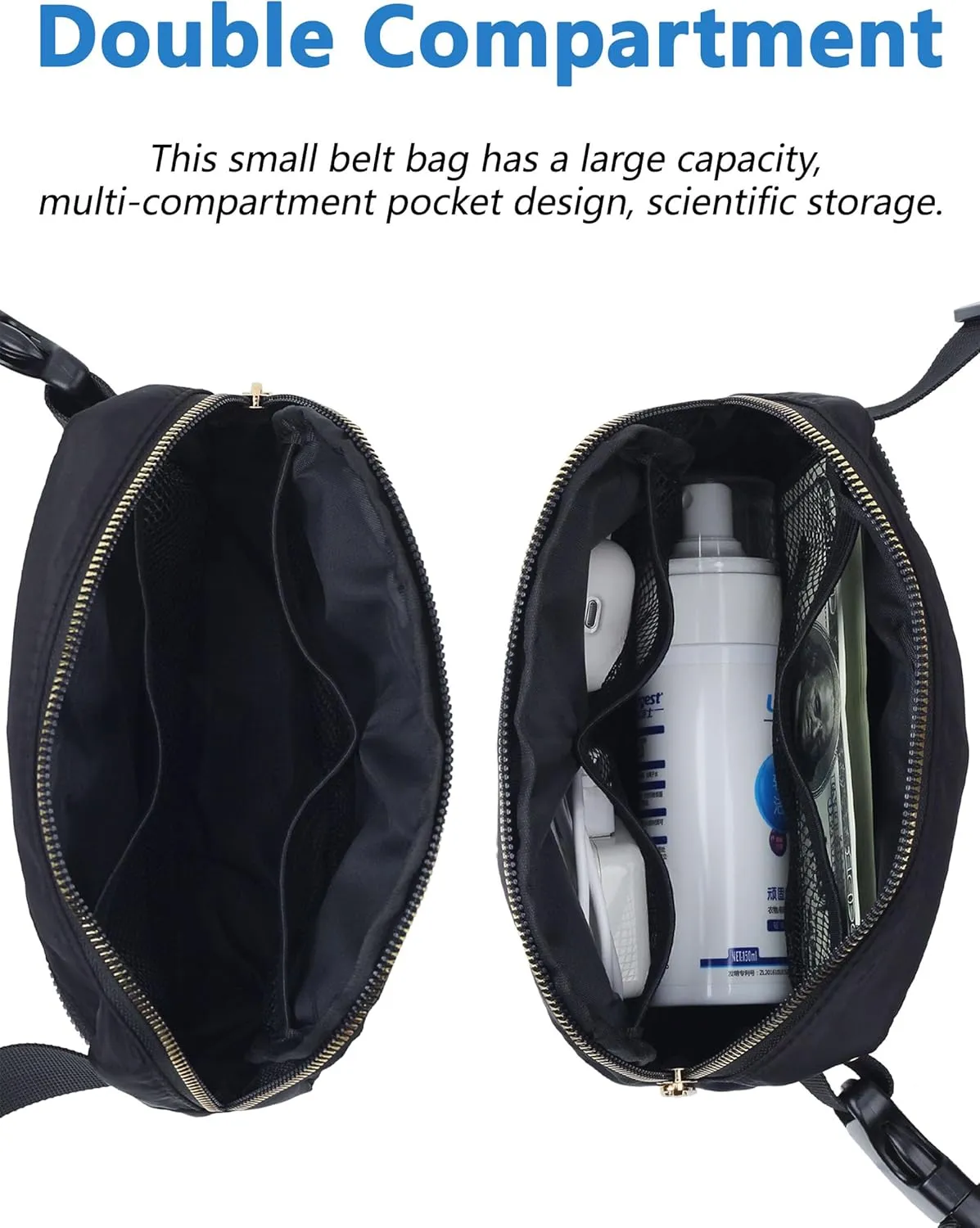 Everywhere Belt Bag for Women Men, Fashion Mini Waist Pack Lightweight Crossbody Bags with Adjustable Strap, Small Fanny Packs for Run, Travel, Outdoor Cycling, Shopping (Light Purple)