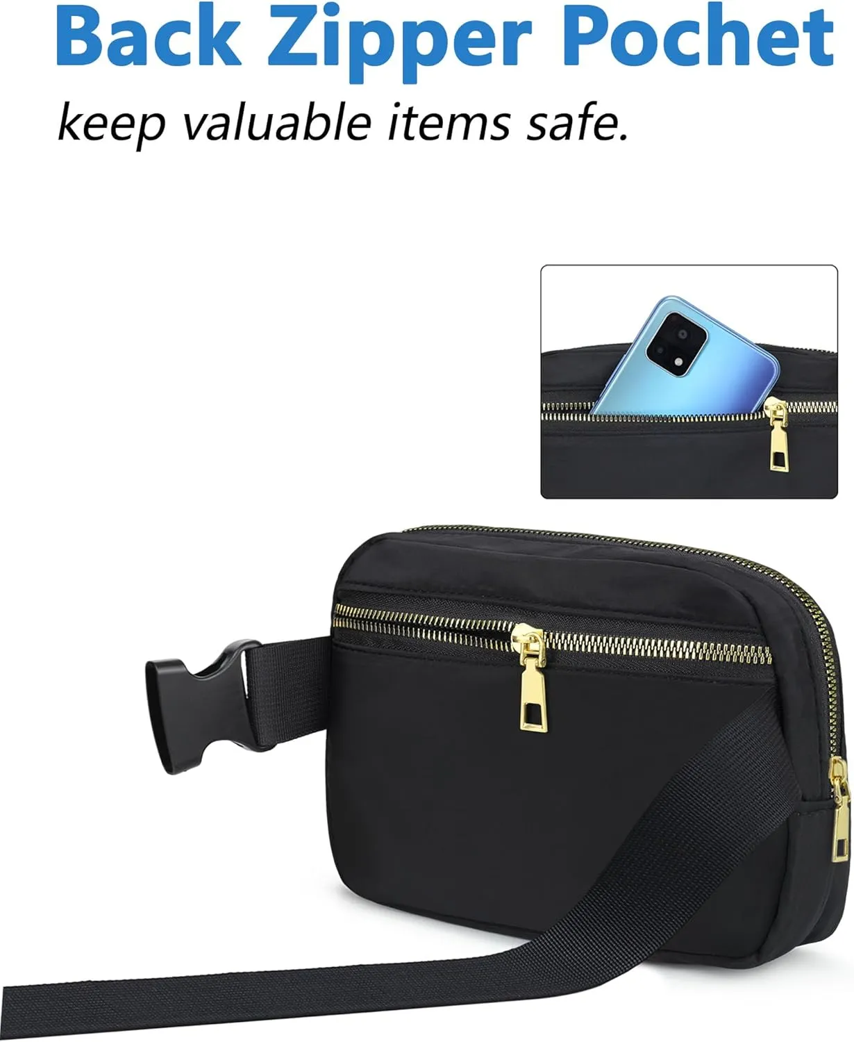 Everywhere Belt Bag for Women Men, Fashion Mini Waist Pack Lightweight Crossbody Bags with Adjustable Strap, Small Fanny Packs for Run, Travel, Outdoor Cycling, Shopping (Light Purple)