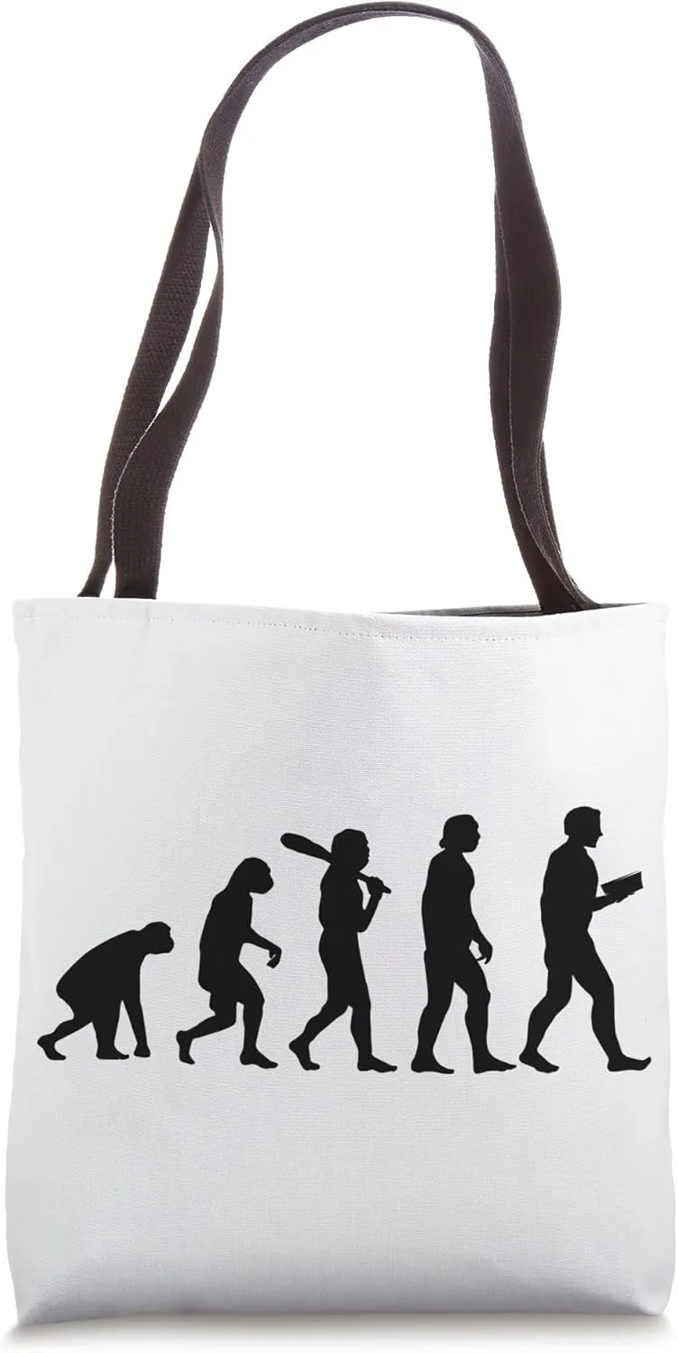 Evolution Reading Novel Lecture Reader Book Owl Bookworm Tote Bag