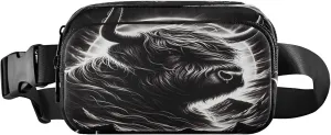 Exnundod Fanny Packs for Women & Men Highland Cattle Cool, Waist Pack Scotland Cow Crossbody Bags Belt Adjustable Strap for Running Hiking Workout