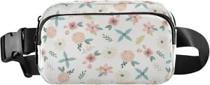 Exnundod Fanny Packs for Women & Men Mother's Day Flowers, Waist Pack Beautiful Crossbody Bags Belt Adjustable Strap for Running Hiking Workout