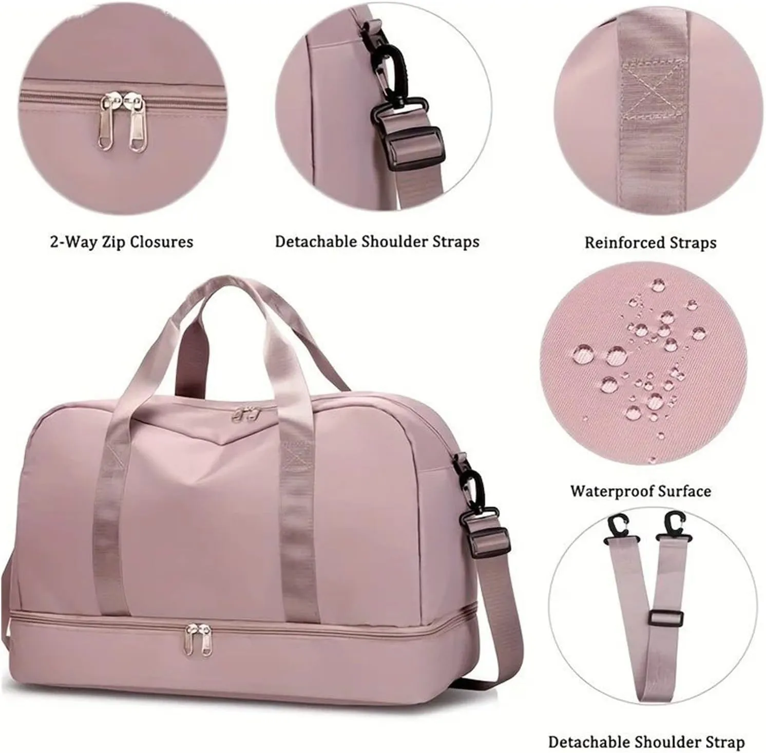 Expandable Travel Luggage Bag Sports Handbag Fitness Large Capacity Women's Shoulder Bag (Color : B blue, Size : 46x32cm)