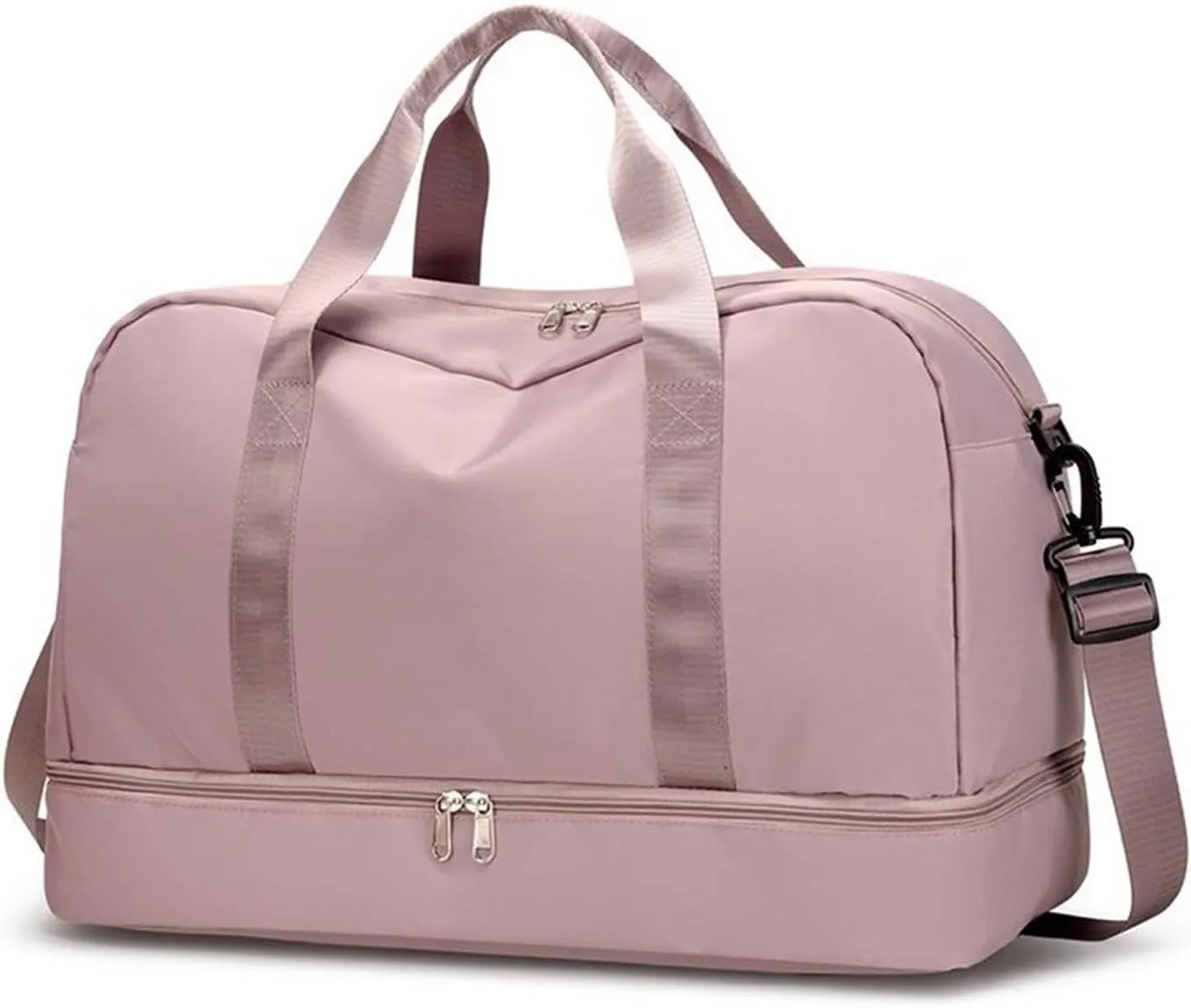 Expandable Travel Luggage Bag Sports Handbag Fitness Large Capacity Women's Shoulder Bag (Color : B Green, Size : 46x32cm)