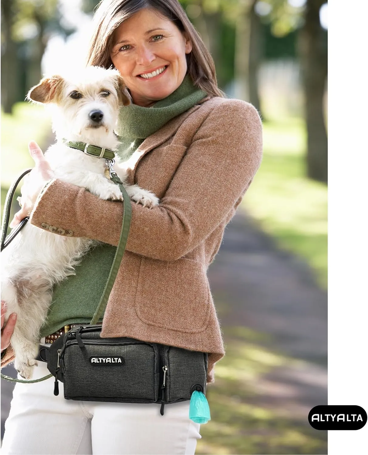 EZ Dog Walking Fanny Pack, Dog Training Treat Pouch, Easy for Walking with Dogs, Belt Bag with 6 Pockets and Waste Bag Dispenser
