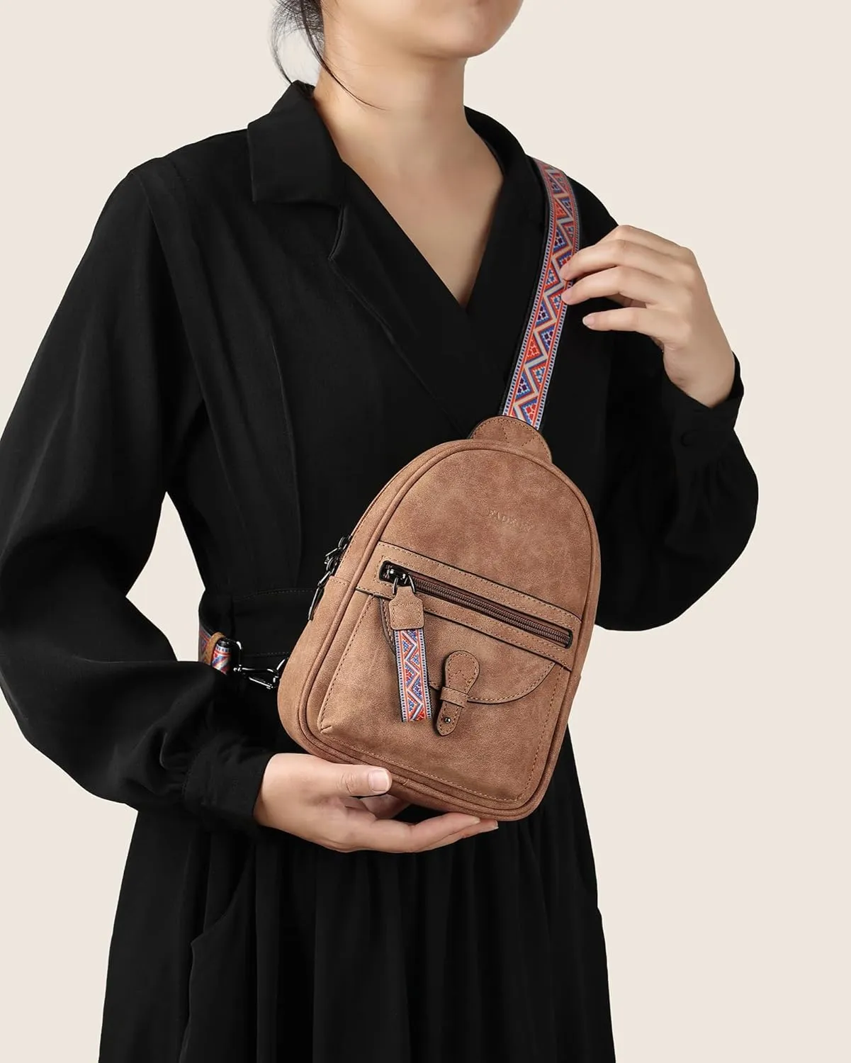 FADEON Small Sling Bag for Women - Mini Crossbody Bag - Designer Sling Purse Cute PU Leather Shoulder Bags