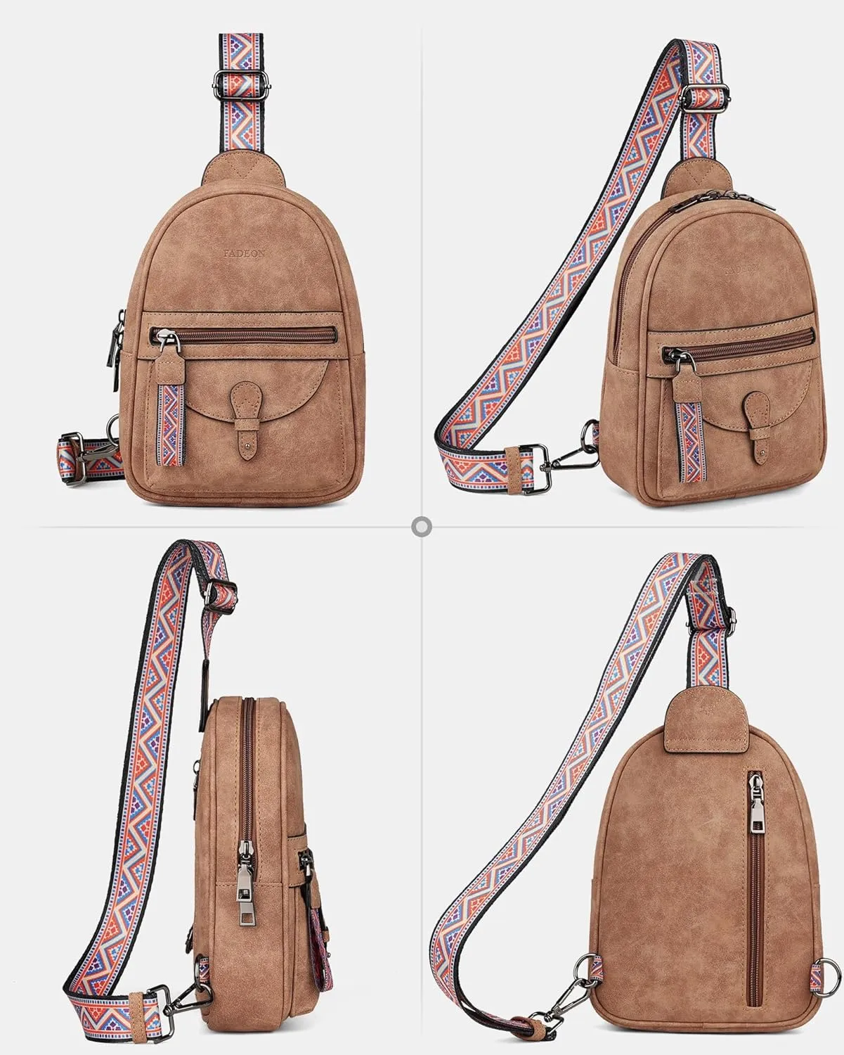 FADEON Small Sling Bag for Women - Mini Crossbody Bag - Designer Sling Purse Cute PU Leather Shoulder Bags
