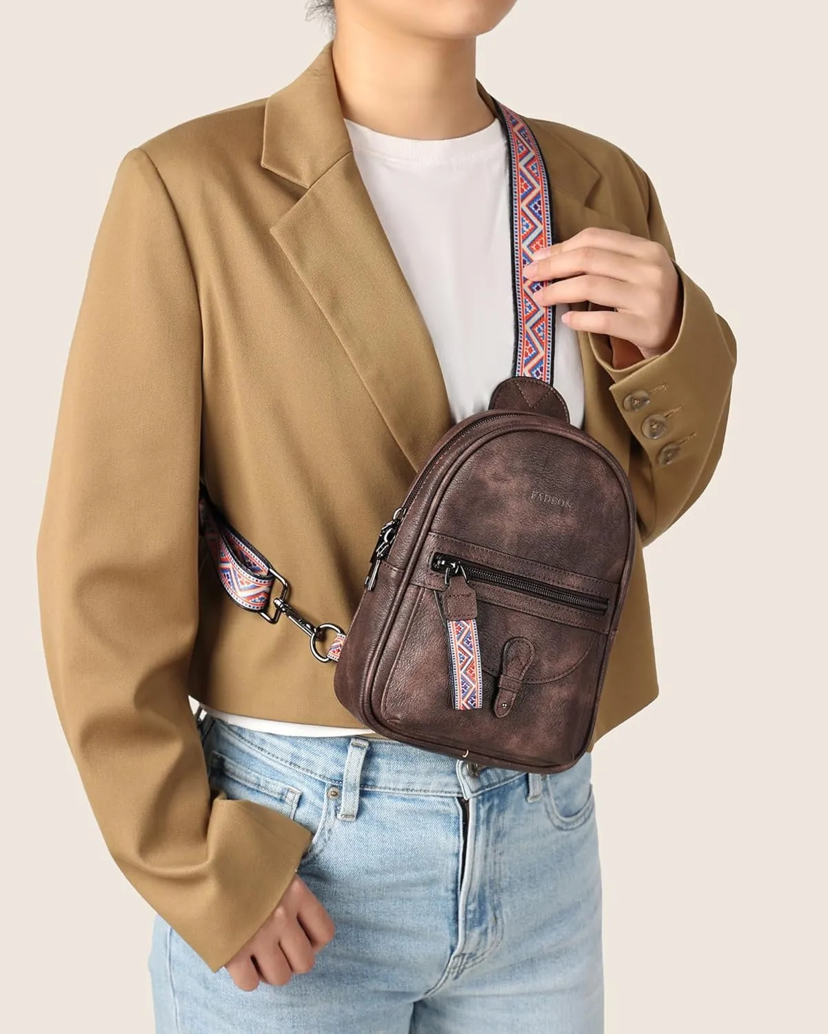 FADEON Small Sling Bag for Women - Mini Crossbody Bag - Designer Sling Purse Cute PU Leather Shoulder Bags