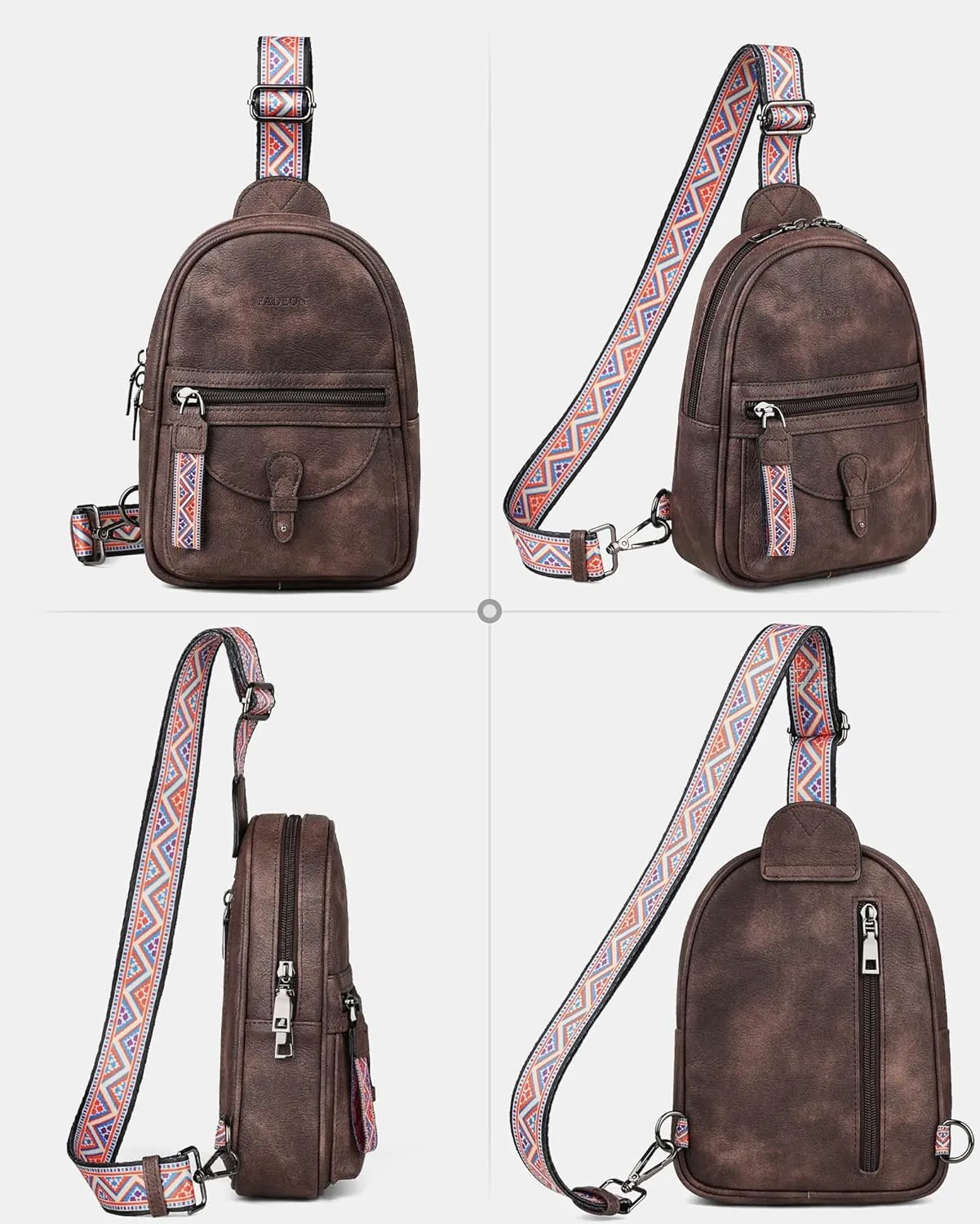 FADEON Small Sling Bag for Women - Mini Crossbody Bag - Designer Sling Purse Cute PU Leather Shoulder Bags