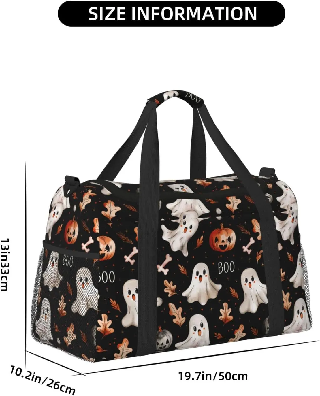 Fall Pumpkin Maple Leaf Travel Weekender Overnight Bags Foldable Hand Travel Bag Sport Gym Duffel Bag For Men Women