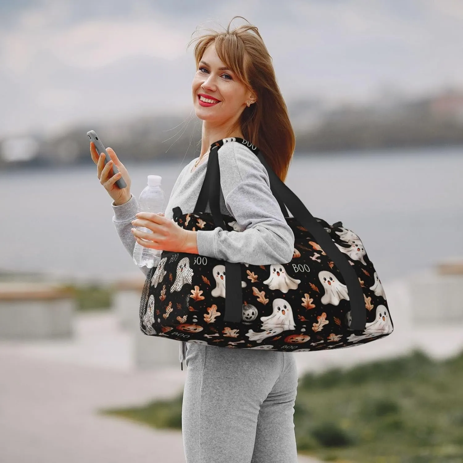 Fall Pumpkin Maple Leaf Travel Weekender Overnight Bags Foldable Hand Travel Bag Sport Gym Duffel Bag For Men Women