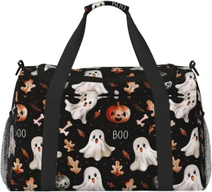 Fall Pumpkin Maple Leaf Travel Weekender Overnight Bags Foldable Hand Travel Bag Sport Gym Duffel Bag For Men Women