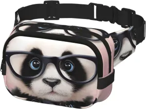Fanny Pack for Men Women Crossbody Waist Bag Baby Panda with Glasses Belt Bag with Adjustable Strap Hip Bum Bag