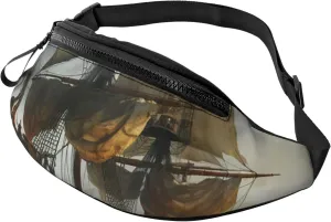 Fanny Pack for Men Women Crossbody Waist Bag Cool Pirate Ship Belt Bag with Adjustable Strap Hip Bum Bag