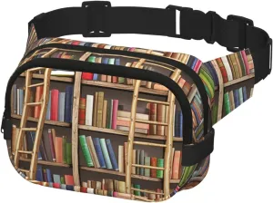 Fanny Pack for Men Women Crossbody Waist Bag Funny Book Shelves Belt Bag with Adjustable Strap Hip Bum Bag