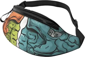 Fanny Pack for Men Women Crossbody Waist Bag Left and Right Brain Functions Belt Bag with Adjustable Strap Hip Bum Bag