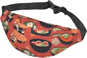 Fanny Pack for Men Women Waist Bag Adjustable Waist Pack Crossbody Belt Bag Japanese food pattern Bum Bag