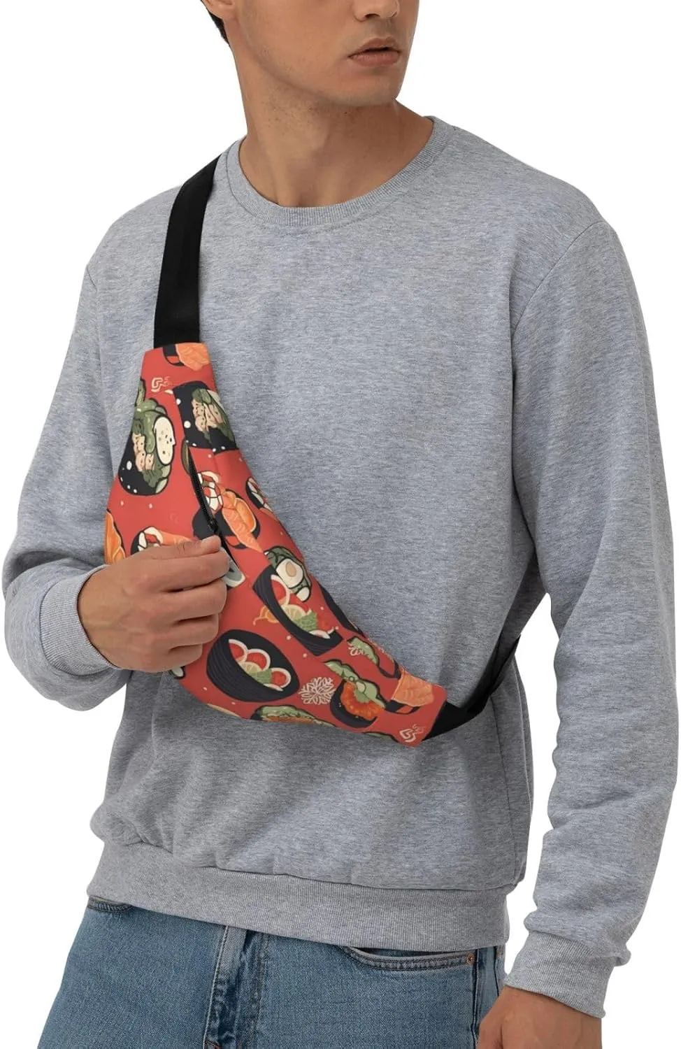 Fanny Pack for Men Women Waist Bag Adjustable Waist Pack Crossbody Belt Bag Japanese food pattern Bum Bag