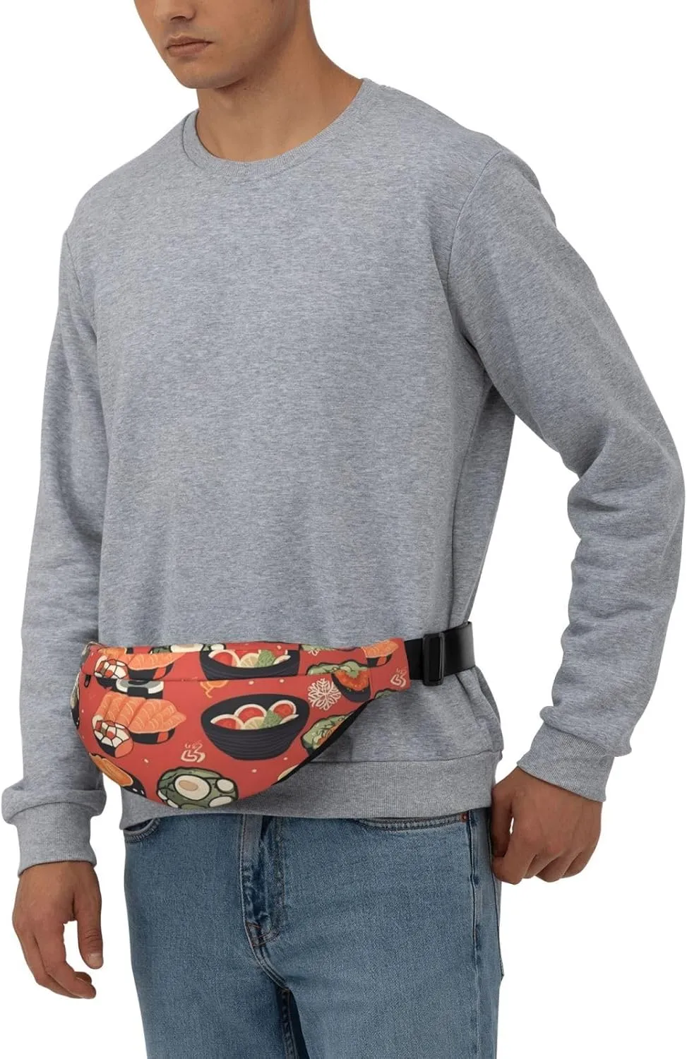 Fanny Pack for Men Women Waist Bag Adjustable Waist Pack Crossbody Belt Bag Japanese food pattern Bum Bag