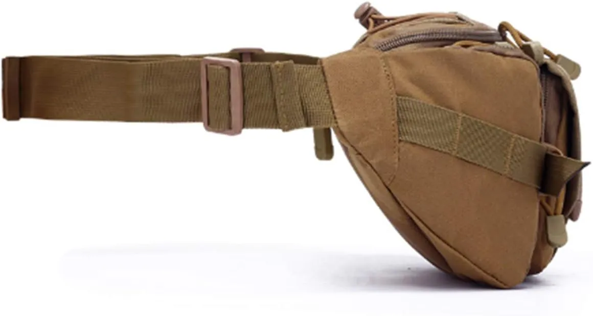 Fanny Pack Tactical Waist Pack Military Fanny Packs MOLLE Army Waist Bag Utility Hip Belt EDC Pack Bag Adjustable for Outdoors Traveling Camping Hunting Running Cycling Fishing Dog Walking (Tan)