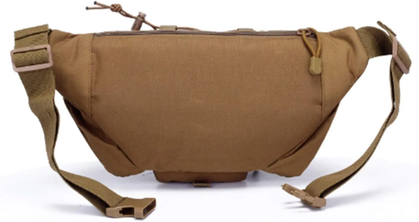 Fanny Pack Tactical Waist Pack Military Fanny Packs MOLLE Army Waist Bag Utility Hip Belt EDC Pack Bag Adjustable for Outdoors Traveling Camping Hunting Running Cycling Fishing Dog Walking (Tan)