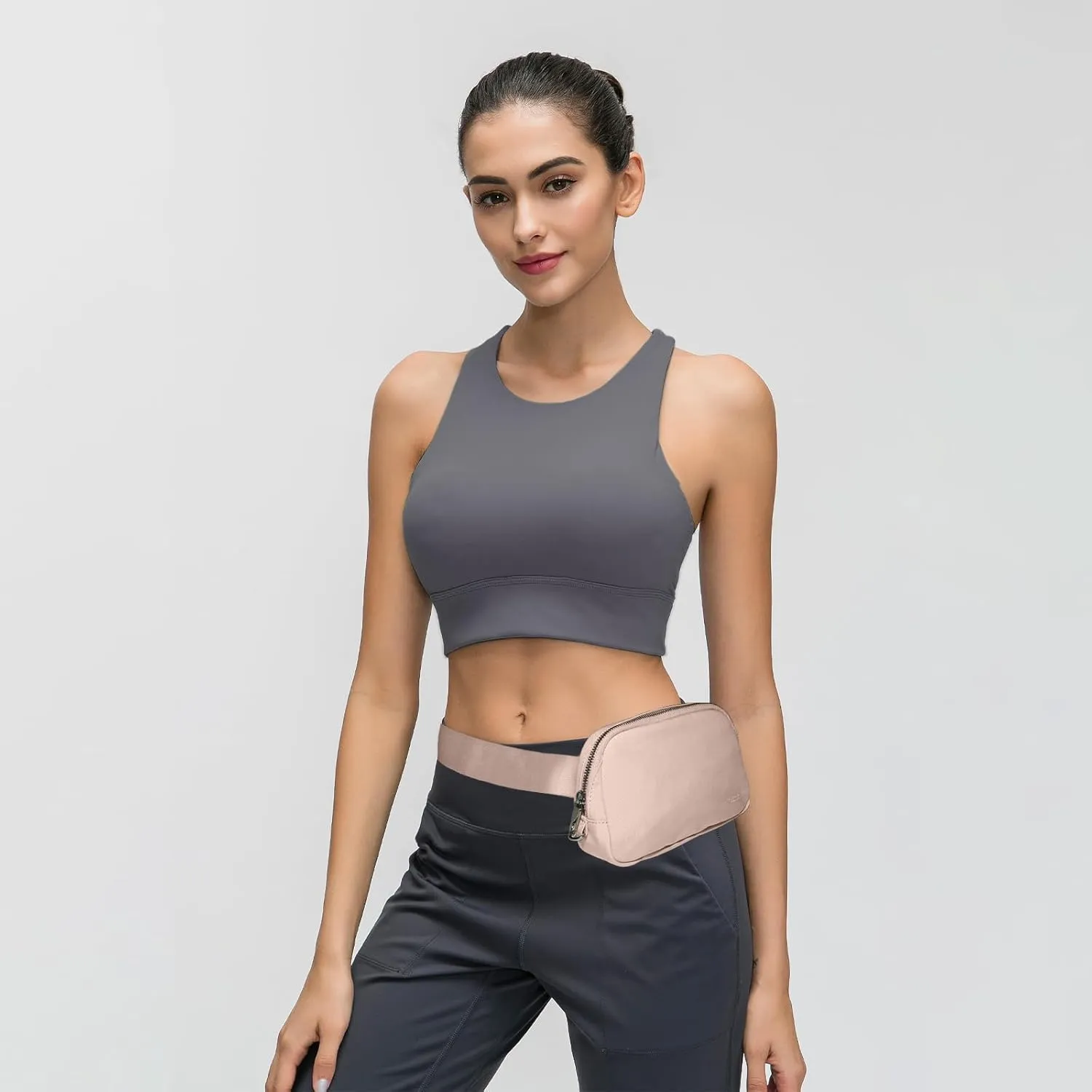 Fanny Pack with Anti Theft for Women Men, Unisex Small Crossbody Belt Bag for Traveling Hiking Running Workout, Everywhere Waist Bag Pack with Adjustable Strap-Pink