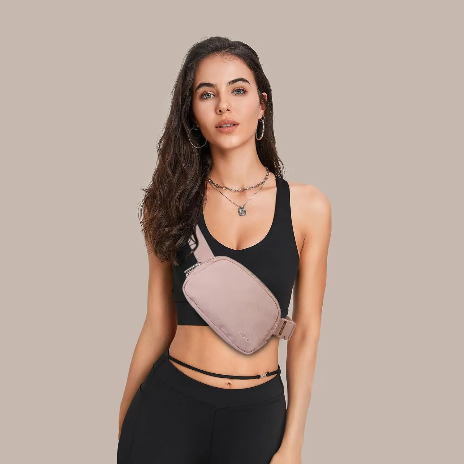 Fanny Pack with Anti Theft for Women Men, Unisex Small Crossbody Belt Bag for Traveling Hiking Running Workout, Everywhere Waist Bag Pack with Adjustable Strap-Pink