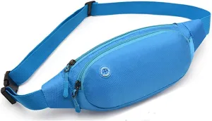 Fanny Packs for Women Men Waterproof Waist Bag Pack Hip Bag with Adjustable Belt for Running, Hiking and Travel (BLUE)
