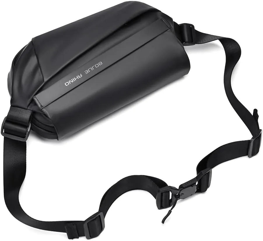 Fashionable Crossbody Sling Bag -Water-Resistant, Waist Bag Multi-Compartment, Anti-Theft Chest Pack for Men & Women Cycling Sports Travel,Black